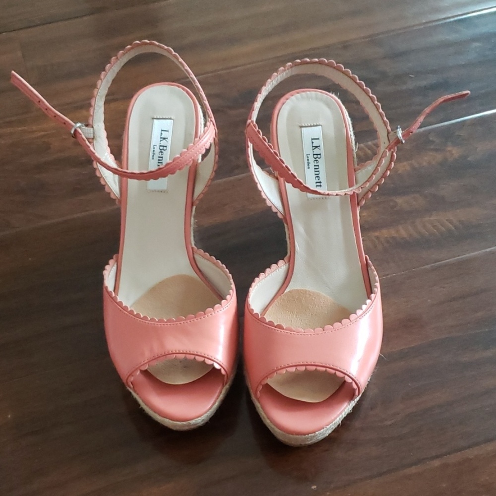 L.K. Bennett coral wedges